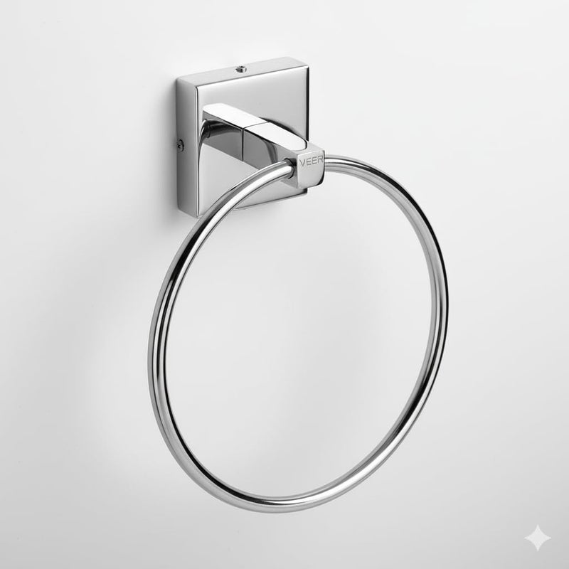 CCCEI Square Concealed Stainless Steel Towel Ring | Wall Mounted Towel Holder for Wash Basin |Power Strip Toilet Paper Roll Holder, Kitchen Towel Hanger, Napkin Stand,Outlet Heavy Duty (Round) - Image 1