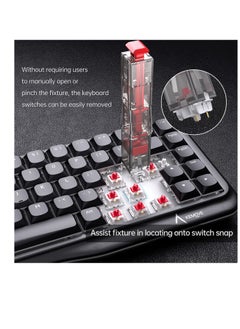 KASTWAVE 2-in-1 Switch Puller, Keycap Puller for Mechanical Keyboard, 304 Stainless Steel Key Cap Removal Tool, Easily Remove and Replace Gaming Keyboard Switches and keycaps, Black Translucent  - Image 3
