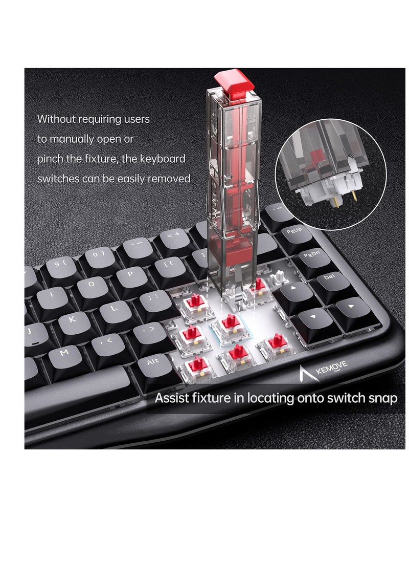 KASTWAVE - 2-in-1 Switch Puller, Keycap Puller for Mechanical Keyboard, 304 Stainless Steel Key Cap Removal Tool, Easily Remove and Replace Gaming Keyboard Switches and keycaps, Black Translucent - Image 1