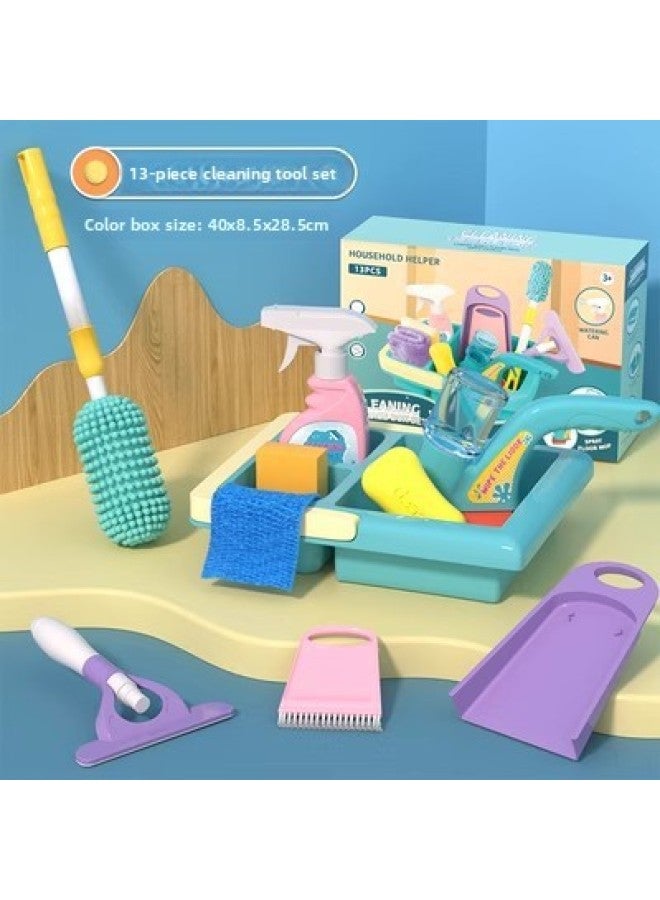 Children's Simulation Mop Broom Dustpan Play House Cleaning Toys Suit Boys And Girls Cleaning Tools Toys-Color:Electric Vacuum Cleaner-powder - Image 4