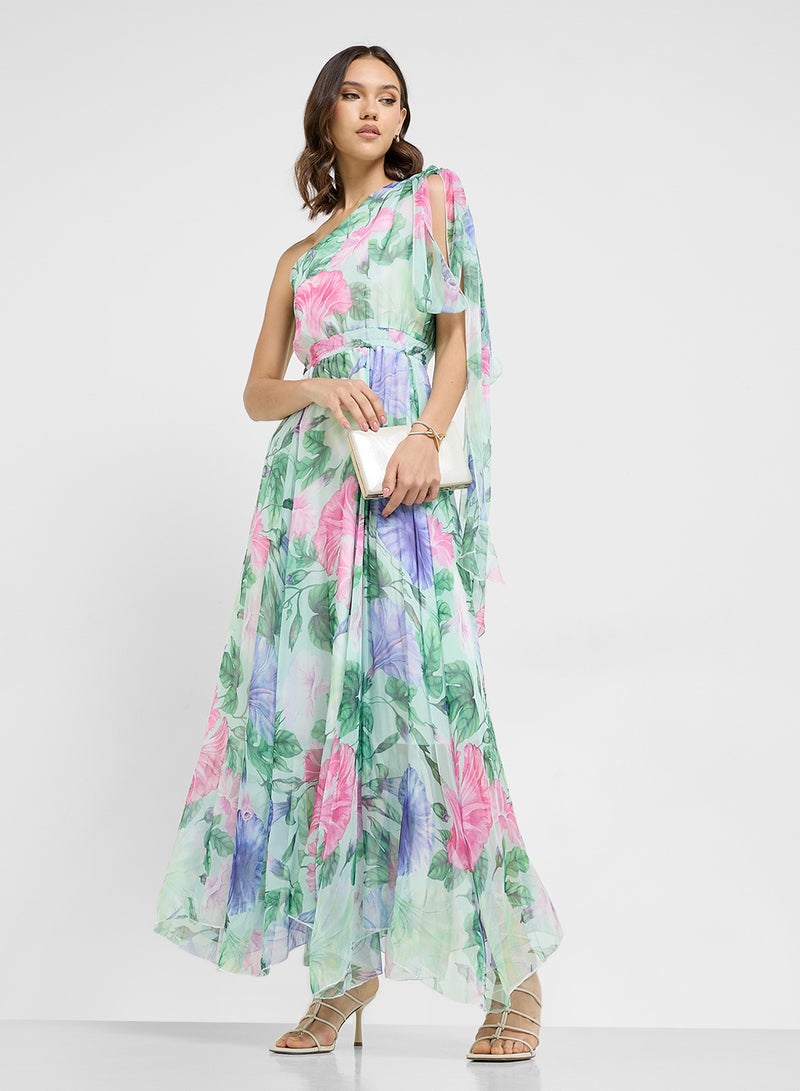 ELLA Floral One-Shoulder Dress - Image 4
