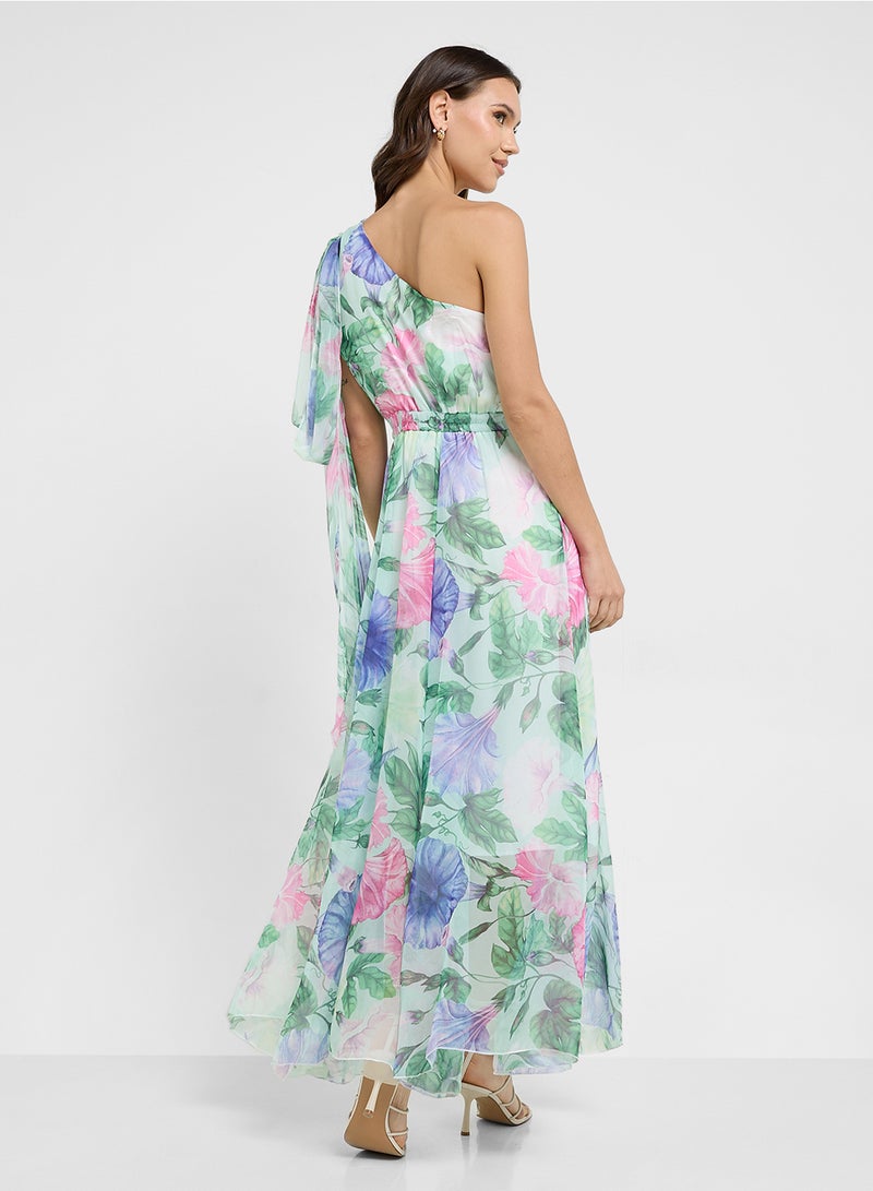 ELLA Floral One-Shoulder Dress - Image 2