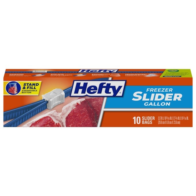 SLIDER FREEZER STORAGE BAGS GALLON SIZE 10 COUNT