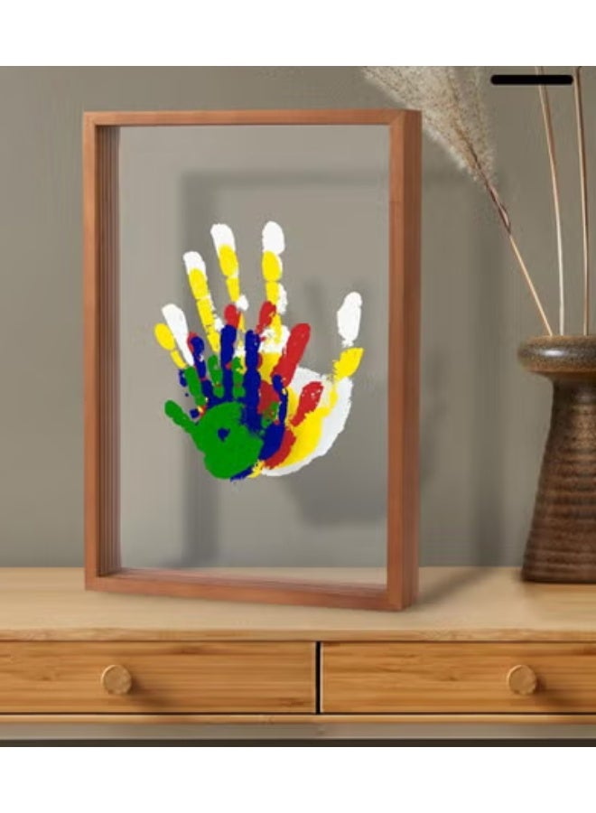 Family Handprint Kit, DIY Handmade Keepsake Frame, Baby Hand  Footprint Frame, Memorial Baby Photo Frame, Cherished Wooden Keepsake, Transparent 4 Sheets - Image 2