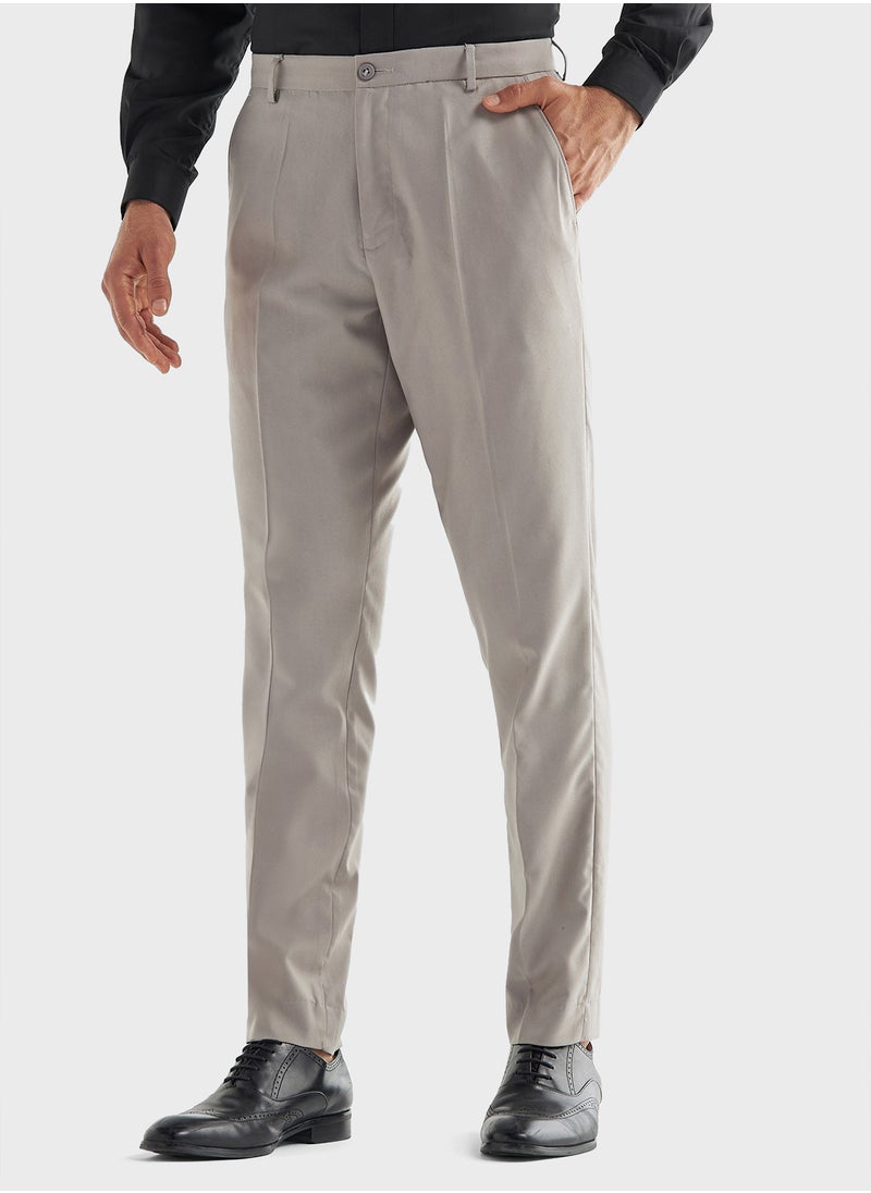 FAV Textured Trousers with Flexi Waistband and Pockets  - Image 1
