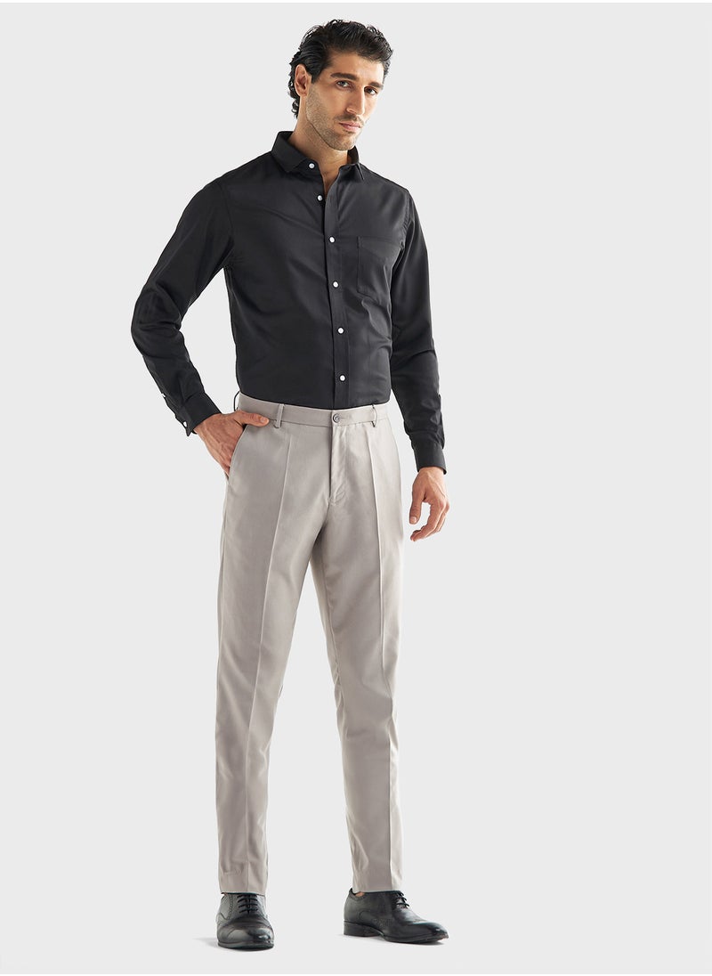 FAV Textured Trousers with Flexi Waistband and Pockets  - Image 4