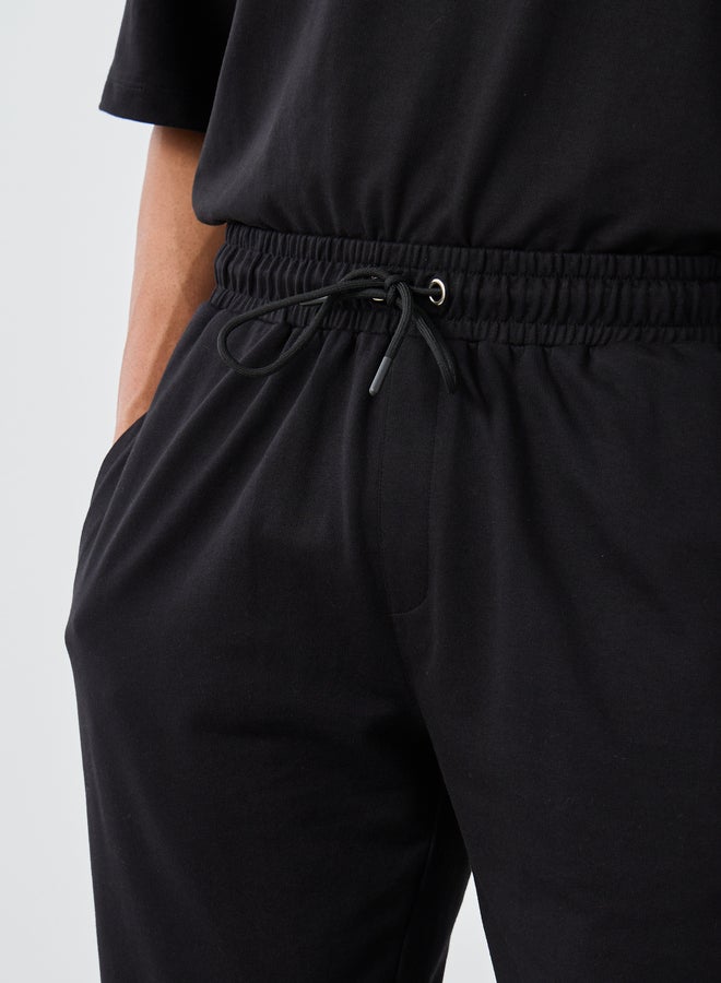 ستايلي بنطلون رياضي تيري بأساور ضيقة مطاطية بلون سادة - عبوة من قطعتين