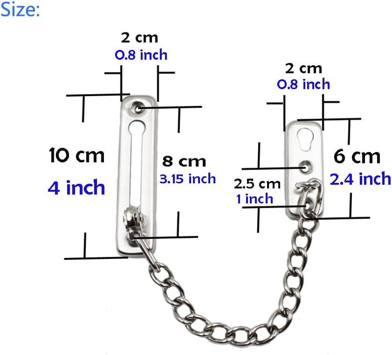 NELXULAS Security Door Chain 304 Stainless Steel Casting Door Surface-Mounted Lock Brushed Finish (B Style) - Image 1