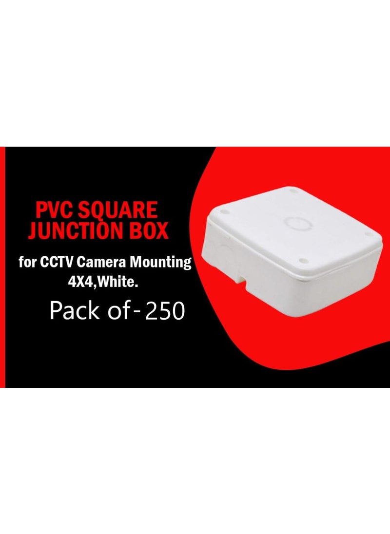 QUARSON QUARSON CCTV Box PVC WeatherResistant 4X4 Survillance Camera Mounting Juction Box With Brass Nuts Fitting Pack of 250 White 2  - Image 5