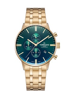 Tornado CELESTIA ELITE Men's Japan Quartz Movement Watch, Chronograph Display and High Quality Solid Stainlesss Steel Strap - T6102-GBGH, Gold