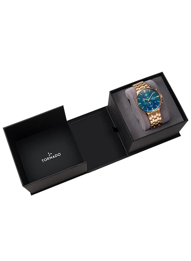 تورنيدو ساعة كرونوغراف ستانلس ستيل رجالي T6102-GBGH - 43X49 مم