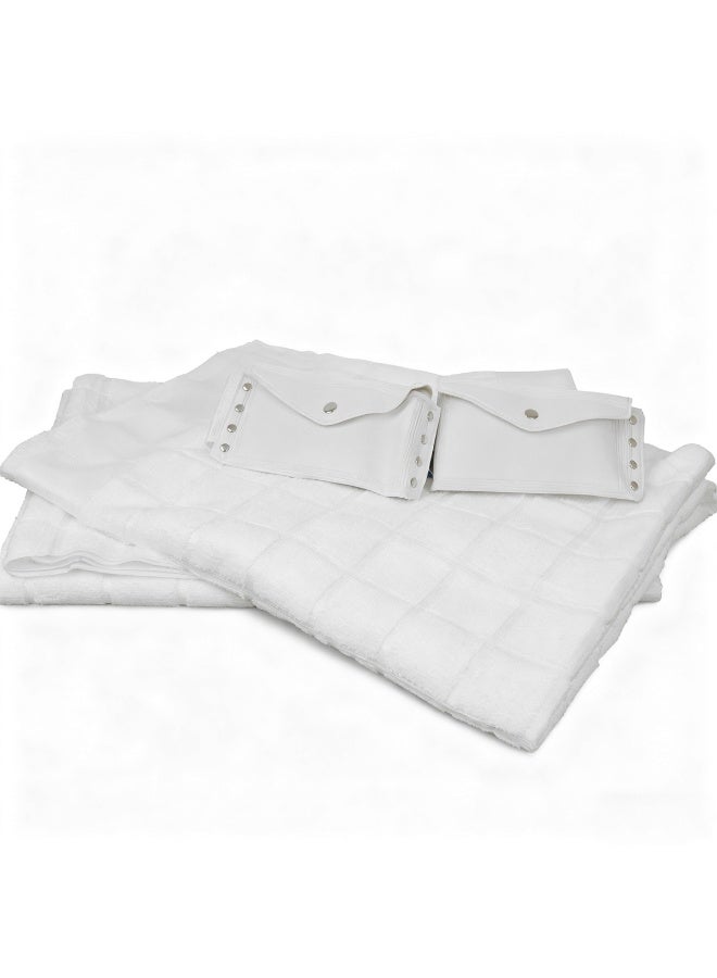 Meishida Set of Ahram Towels for Men, Pure Cotton Ihram Towels Set, Comfotable for Hajj & Umrah, Belt with Built-in Bag & Pins and 2 pcs Towels, Soft, Absorbent, Hygienic Pilgrimage Essentials - Image 5