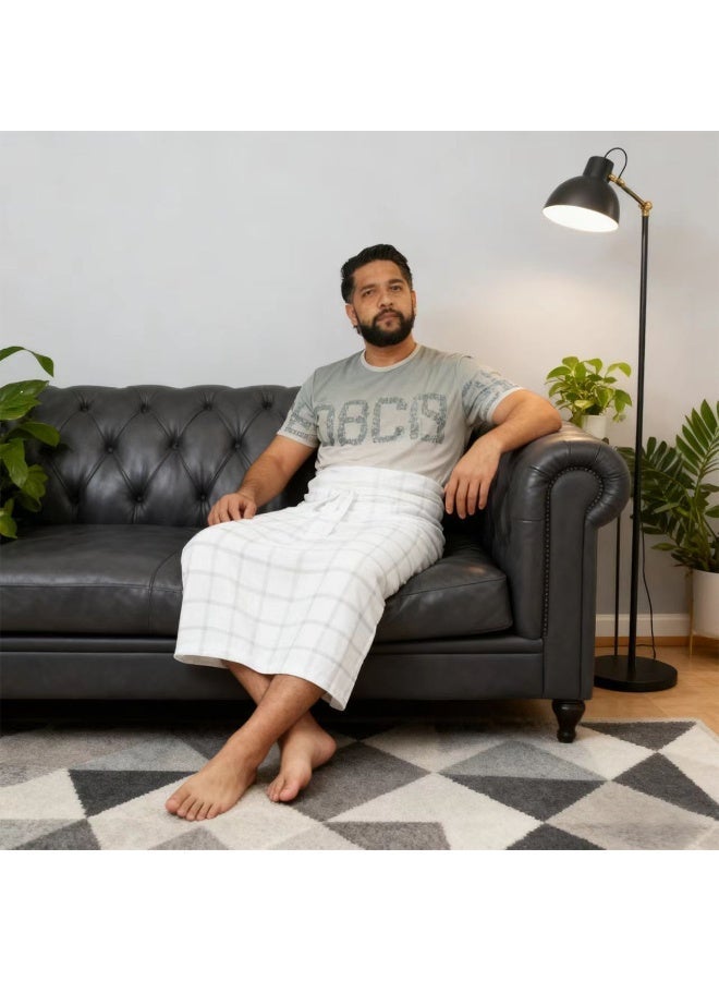 Meishida Set of Ahram Towels for Men, Pure Cotton Ihram Towels Set, Comfotable for Hajj & Umrah, Belt with Built-in Bag & Pins and 2 pcs Towels, Soft, Absorbent, Hygienic Pilgrimage Essentials - Image 2