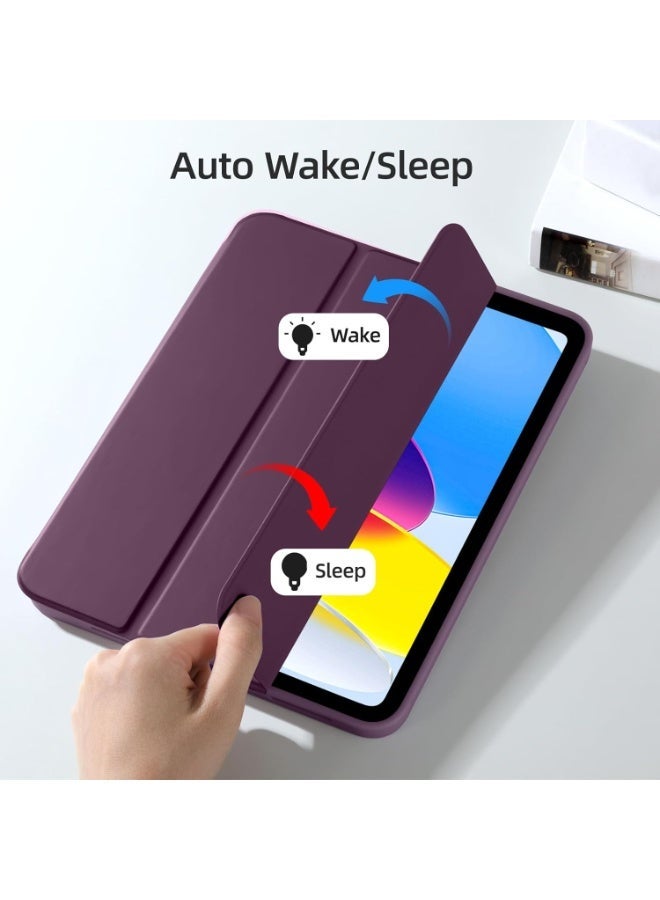 جراب لجهاز iPad (A16) الجيل الحادي عشر 11 بوصة 2025، جراب لجهاز iPad الجيل العاشر 2022 10.9 بوصة مع حامل قلم، غطاء خلفي ناعم من مادة TPU، غطاء حماية ذكي ثلاثي الطيات، خاصية التشغيل/الإيقاف التلقائي - Image 2