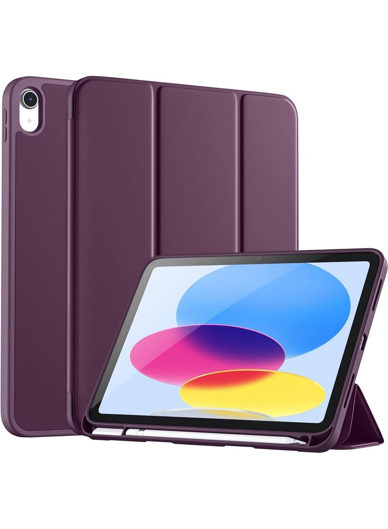 جراب لجهاز iPad (A16) الجيل الحادي عشر 11 بوصة 2025، جراب لجهاز iPad الجيل العاشر 2022 10.9 بوصة مع حامل قلم، غطاء خلفي ناعم من مادة TPU، غطاء حماية ذكي ثلاثي الطيات، خاصية التشغيل/الإيقاف التلقائي - Image 1