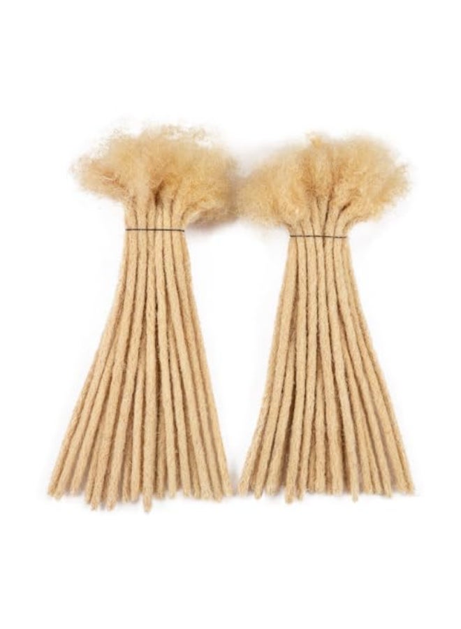 JIAJIA Teresa Medium 08cm and Small 04cm Width 8 Inch 20 Strands 100 Human Hair Dreadlock Extensions for ManWomenFull Head Handmade Permanent Human Loc Extension 08cm Thickness613 Blonde Color - Image 1