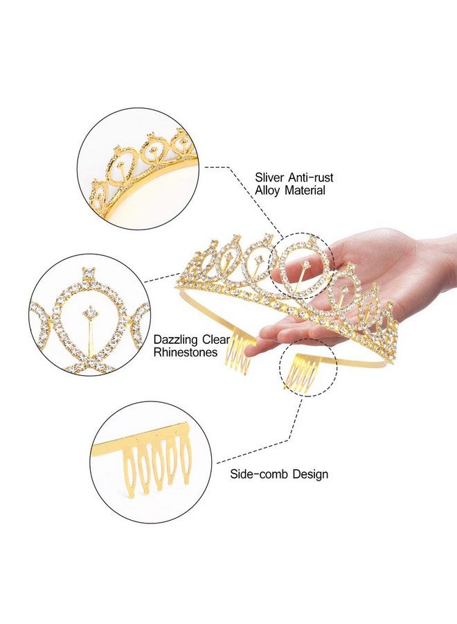 Didder Birthday Crowns For Women Didder Gold Rhinestone Tiara & Birthday Queen Sash Birthday Crown Birthday Tiara Birthday Sash And Tiaras For Women Girls Birthday Gifts Party Accessories - Image 3