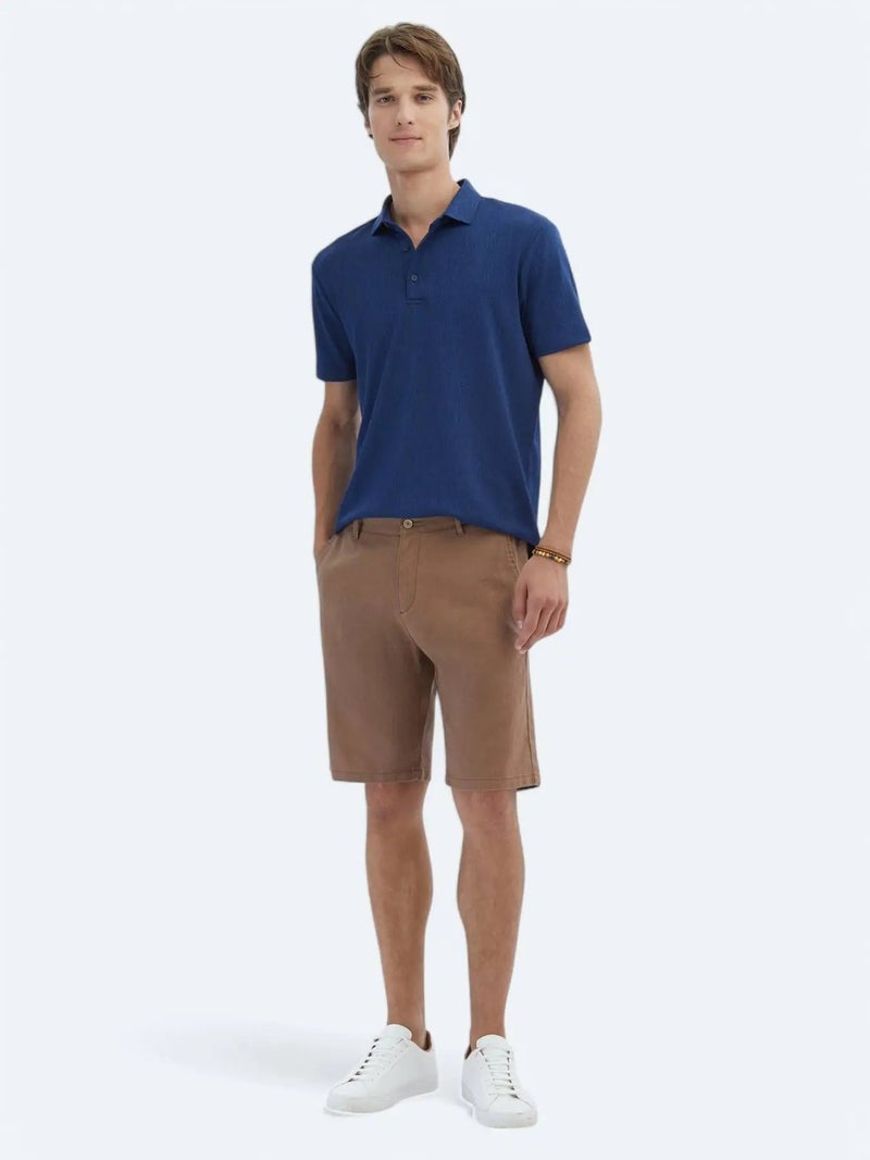 Kip Indigo Jacquard Polo Neck T-Shirt - Image 2