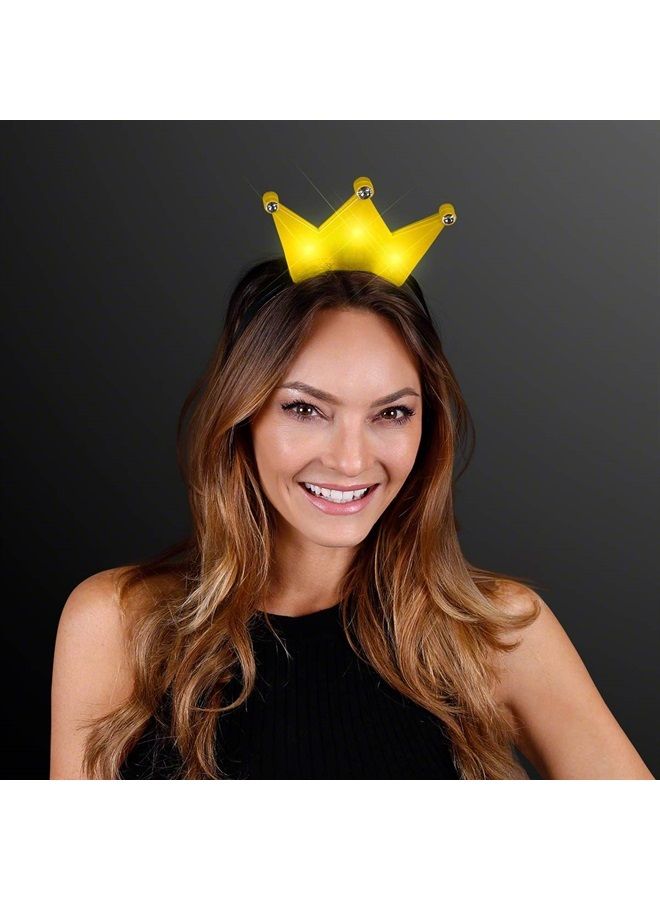 FlashingBlinkyLights Light Up LED Crown Tiara Princess Headband (Yellow) - Image 2