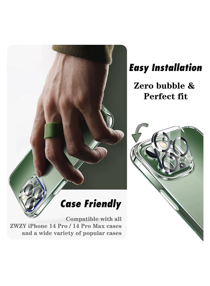 Rock Pow Camera Lens Protector Designed for iPhone 14 Pro  6.1" ＆ iPhone 14 Pro Max 6.7" Ultra HD Clear Tempered Glass Camera Lens Cover, Anti-Scratch, Easy to Install - Image 4