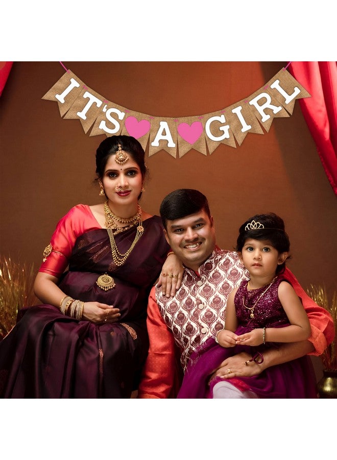 ووبوكس لافتة استحمام الطفل من ووب بوكس، لون بني ووردي، مكتوب عليها "Its A Girl"، مجموعة زينة للحفلات من قطعة واحدة، ديكور مُعلق مسبقًا - Image 5