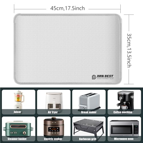 ImnBest Heat Resistant Mat for Air Fryer Site, Fireproof Silicone Mat for Kitchen Countertop, Non-slip and Waterproof, Countertop Protector (Silvery, 17.5"L x 13.5"W) - Image 4