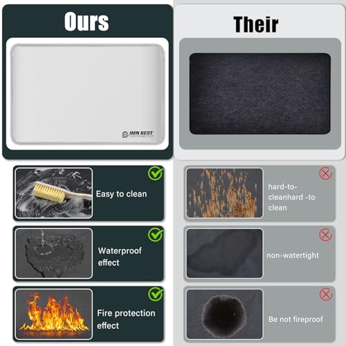ImnBest Heat Resistant Mat for Air Fryer Site, Fireproof Silicone Mat for Kitchen Countertop, Non-slip and Waterproof, Countertop Protector (Silvery, 17.5"L x 13.5"W) - Image 5