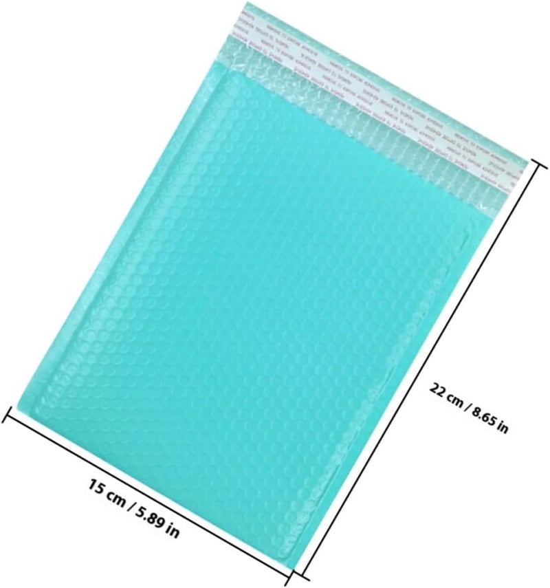 MAGICLULU 50pcs Bubble Shipping Envelopes 15x20cm Self-seal Padded Mailers Thickened Blue-green Protective Bags for Small Business Shipping and Jewelry Packing - Image 2