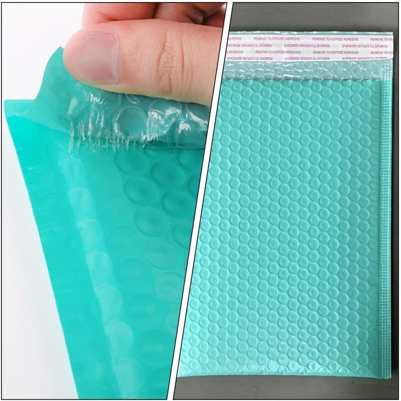MAGICLULU 50pcs Bubble Shipping Envelopes 15x20cm Self-seal Padded Mailers Thickened Blue-green Protective Bags for Small Business Shipping and Jewelry Packing - Image 4