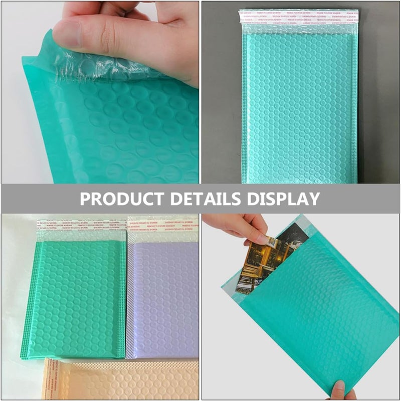 MAGICLULU 50pcs Bubble Shipping Envelopes 15x20cm Self-seal Padded Mailers Thickened Blue-green Protective Bags for Small Business Shipping and Jewelry Packing - Image 5