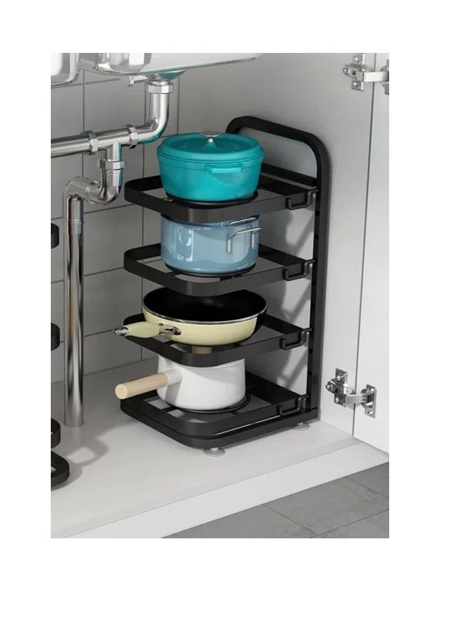 fashionhome 4-Layer Kitchen Food Storage Shelf Multifunctional Foldable Side Dishes Tray Organizer  - Image 2