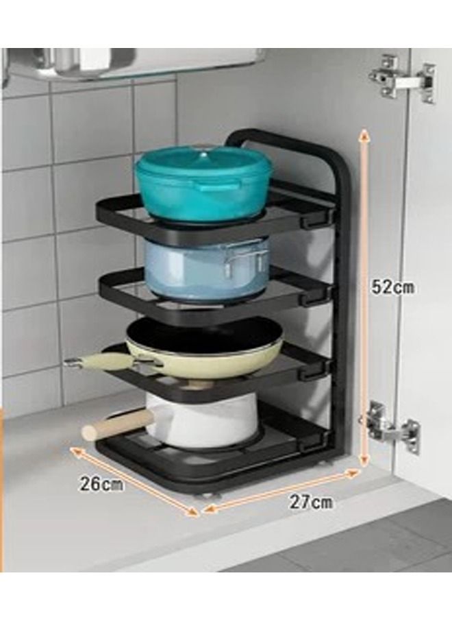fashionhome 4-Layer Kitchen Food Storage Shelf Multifunctional Foldable Side Dishes Tray Organizer  - Image 3