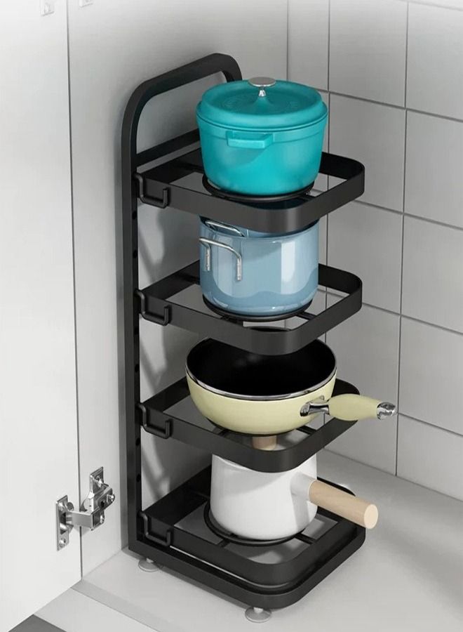 fashionhome 4-Layer Kitchen Food Storage Shelf Multifunctional Foldable Side Dishes Tray Organizer  - Image 1