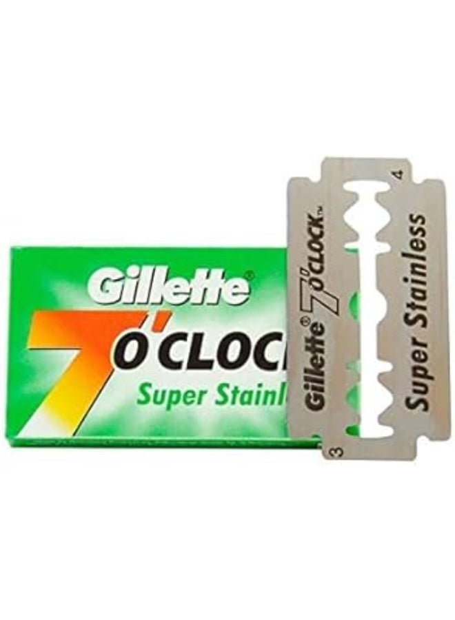 شفرات حلاقة مزدوجة الحواف من الفولاذ المقاوم للصدأ من 7 O'clock (عبوة من 20 شفرة) - Image 3