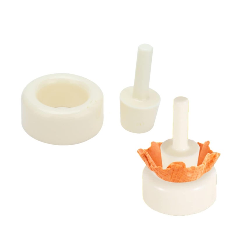 2PCS Waffle Cone Shaper Cone Ice Cream Maker Cone Roller Waffle Rolling and Forming Tool Cone Roller Egg Roll DIY Mold Waffle Cone Mold Kit Pastry Ice Cream Waffle Cone Mold for Kitchen White