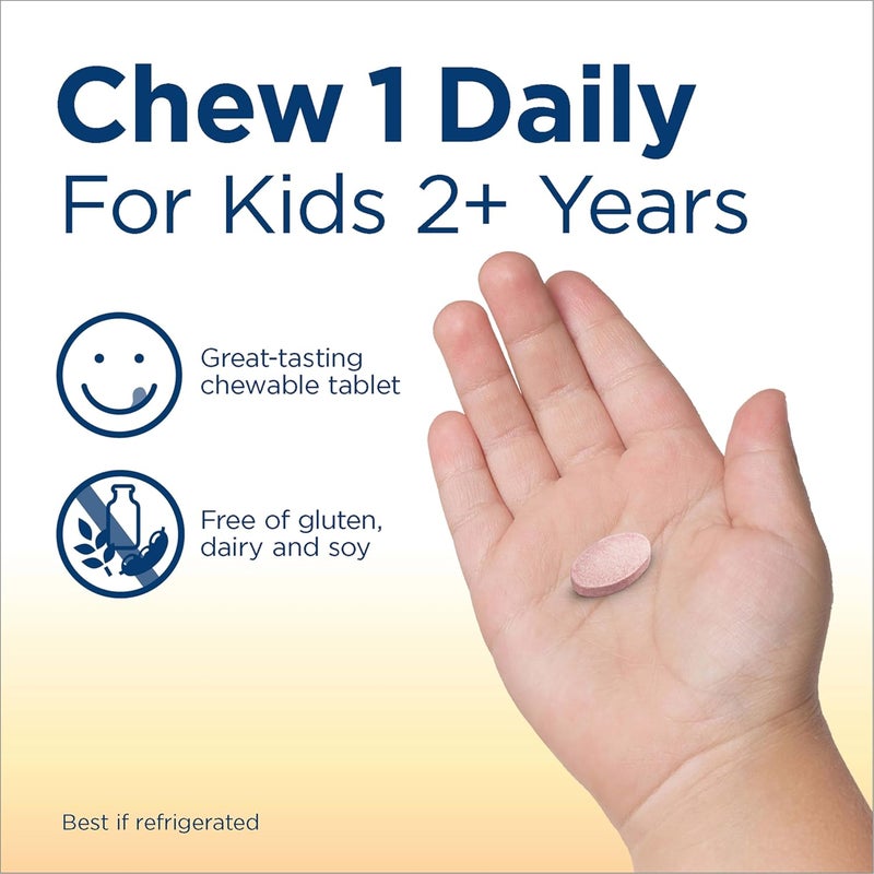 Renew Life Kids Probiotic Chewables Supports Digestive  Immune Health Prebiotics  Probiotics Raspberry 30 Chewable Tablets - Image 5