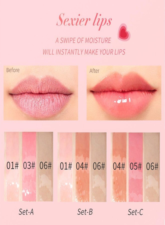 XTJXTJ 3 Colors Tinted Plumping Lip Oil Gloss, Hydrating Lip Oil, Ultra-Hydrating & Nourishing Lip Care Lip Tint, Long Lasting Non-Sticky Transparent Toot Lip Glaze, Makeup Gift For Women (Set A) - Image 5