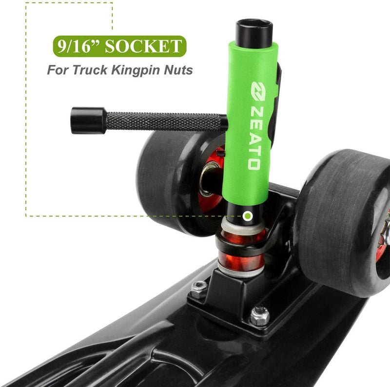 Zeato All-in-One Skate Tools Multi-Function Portable Skateboard T Tool Accessory with T-Type Allen Key and L-Type Phillips Head Wrench Screwdriver - Image 3