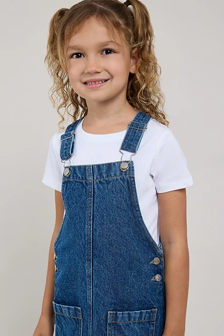 R&B Solid T-Shirt with Dungaree Dress