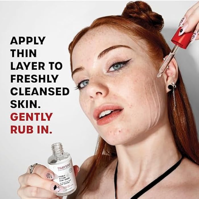 Thayers Double Action Acne Serum with Salicylic Acid, Acne Treatment Face Serum with 2% Salicylic Acid and Niacinamide, Soothing and Non-Stripping Skin Care, 1 Fl Oz - Image 3