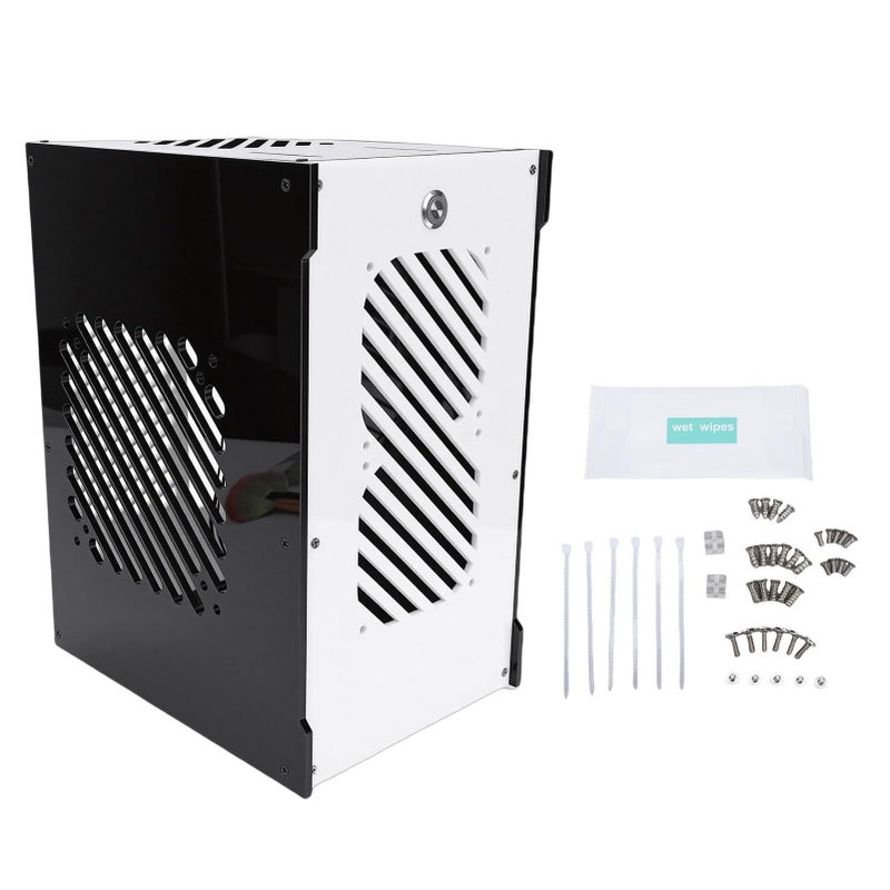علبة كمبيوتر صغير Fockety ITX ميني بمساحة 360 ملم، لوحة أكريليك شفافة مع تهوية، تدعم مصدر طاقة SFX وSFX، للألعاب المنزلية - Image 2