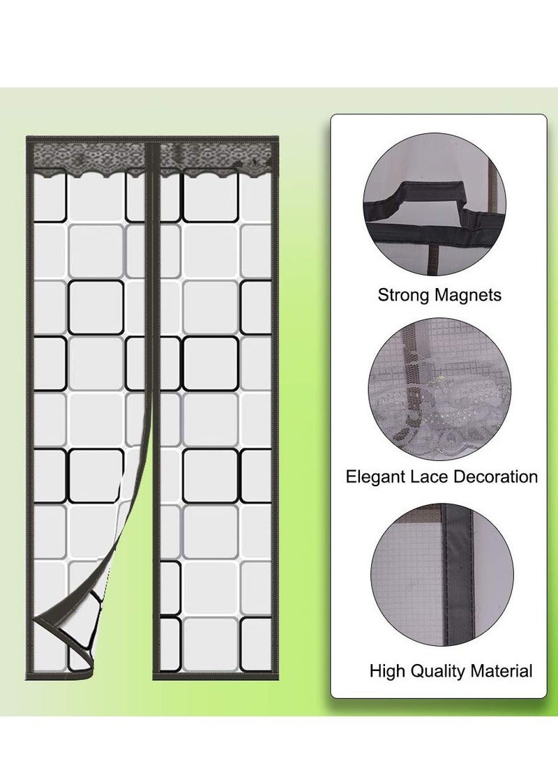 Insulated Door Curtain, Magnetic Screen Door, Curtain Automatic Closing Fly Insect Bug, for Patio, Kitchen, Bedroom, Air Conditioner Room(36 x 82 inch, Grey) - Image 3