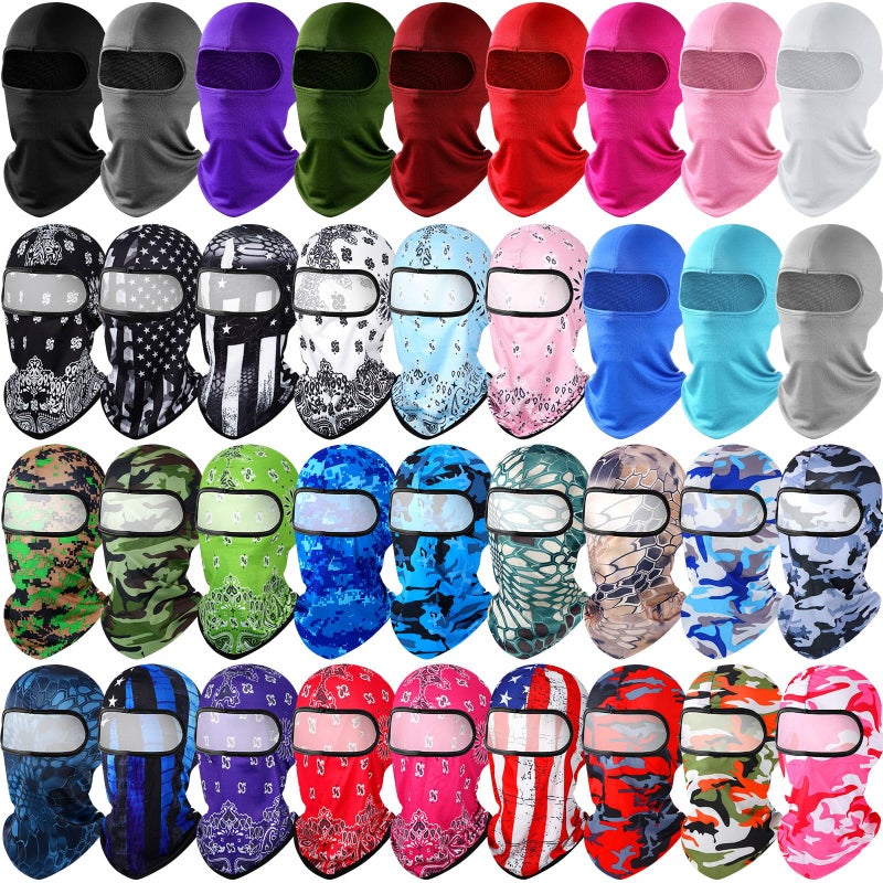 Vicenpal 36 Pcs Balaclava Face Cover Ski Mask Full Face Cover UV Sun Protection Windproof Mask for Sports Outdoor RidingMixedVivid - Image 2