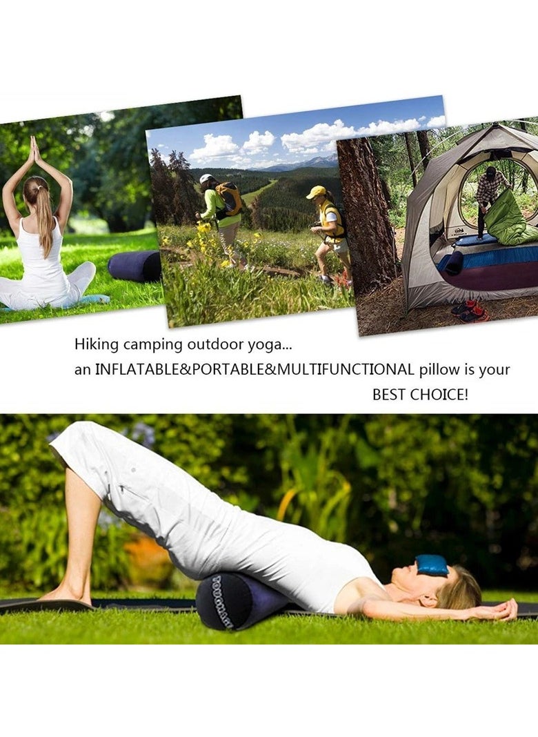 Generic - Leg Positioner Pillow Portable Inflatable Pillow For Travel Camping Sleeping Foot Pillow Elevation Leg Pillows PVC Wedge Pillow Knee Cushion Lumbar Leg Yoga Pillow Travel Positions Support Air Cushion with Plastic Hand Pump - Image 1