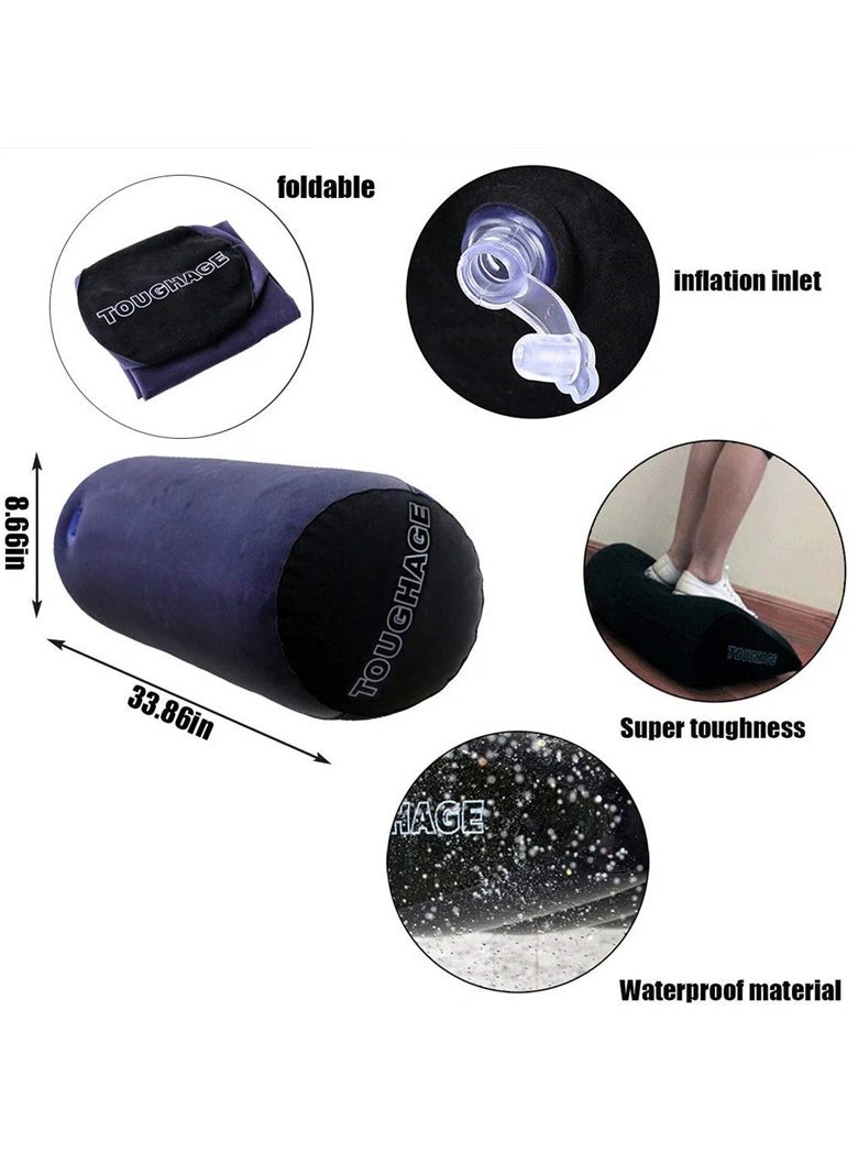 Generic - Leg Positioner Pillow Portable Inflatable Pillow For Travel Camping Sleeping Foot Pillow Elevation Leg Pillows PVC Wedge Pillow Knee Cushion Lumbar Leg Yoga Pillow Travel Positions Support Air Cushion with Plastic Hand Pump - Image 1