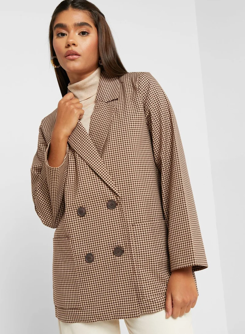 MONKI Checked Tailored Blazer