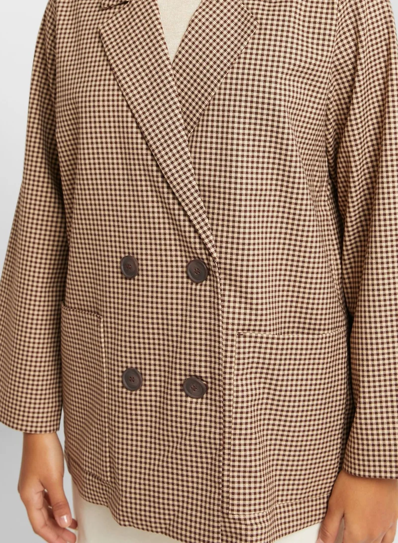 MONKI Checked Tailored Blazer