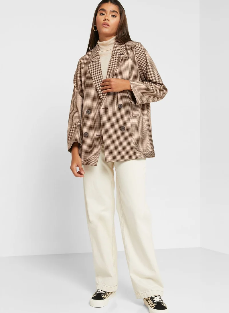 MONKI Checked Tailored Blazer