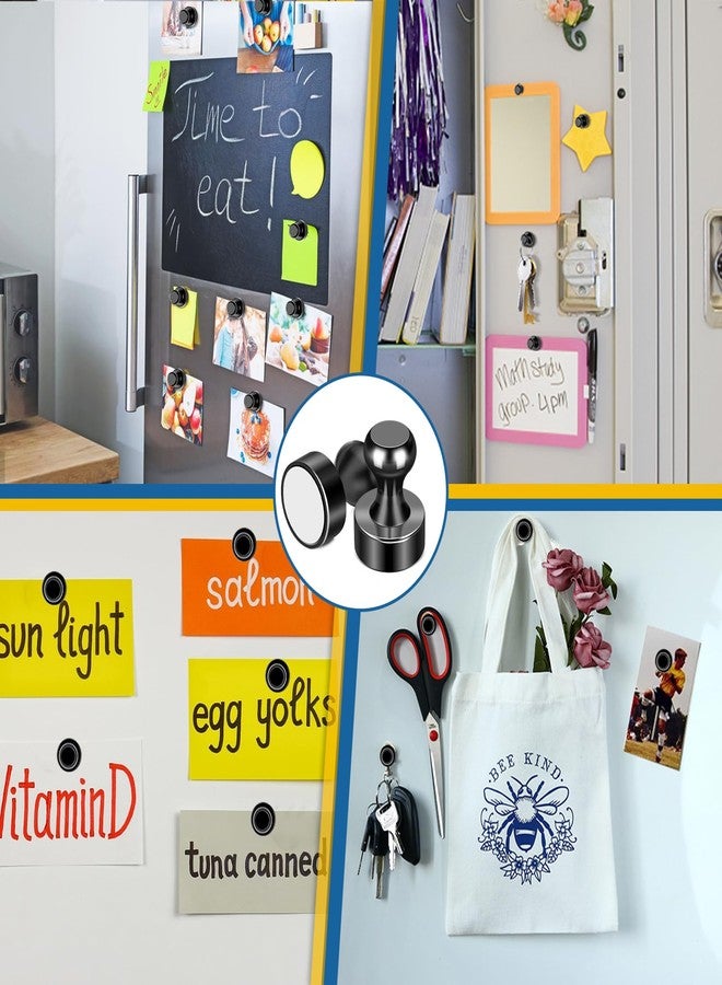 LOVIMAG Fridge Magnets 18Pcs Refrigerator Whiteboard Small Strong Magnet Classroom Kitchen Accessories Decorative Locker Set Decor Must Haves Office Calendar Refrigerador Magnetic Cute Crafts Black - Image 2