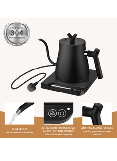 Necomi Coffee Kettle, Tea Kettle 1L 1000W Power Button Temperature Adjustment, 304 Stainless Steel Coffee and Tea Pot  - Image 1